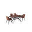 Eatonton 4 Person Dining set - a Rectangular Extendable Dining Table with Metal Legs and a Set of 4 Faux Leather Dining Chairs for Dining Room - Modern Dining Table Set-348613151-348613147-348613144