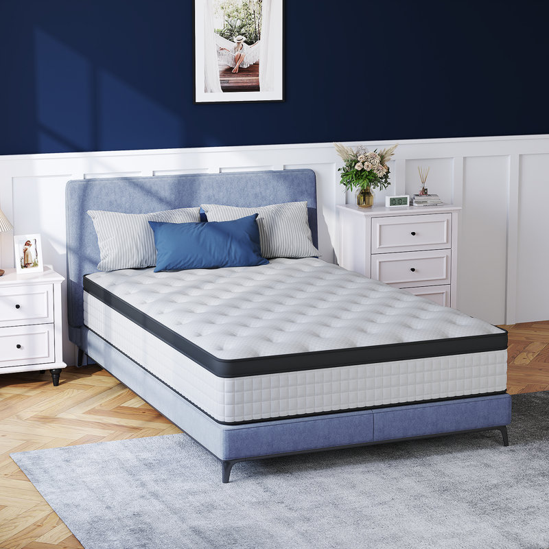 25cm Medium Hybrid Mattress – Memory Foam & Pocket Spring Mattress in a Box, Double (4'6)
