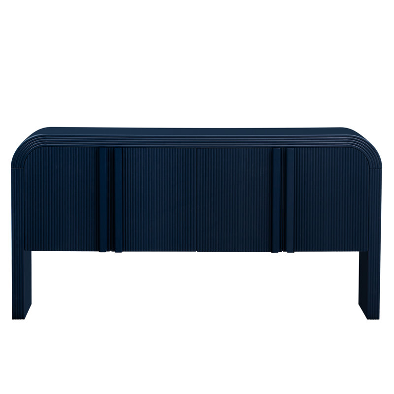 Armoire réglable à rayures bleu marine - pour l'organisation du salon moderne à 4 portes qui rehausse le sous-sol