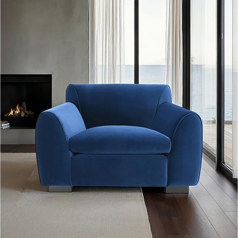 Chaise d'appoint rembourrée Churchton, Bleu royal