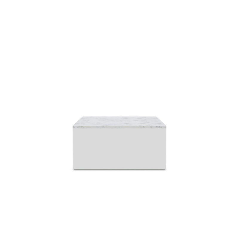 Porto Aluminum Coffee Table, Honed Carrara