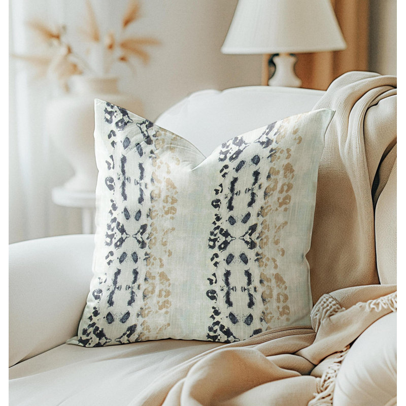 Abstract Ikat Cotton Slub Pillow Cover, 12"H x 19"W