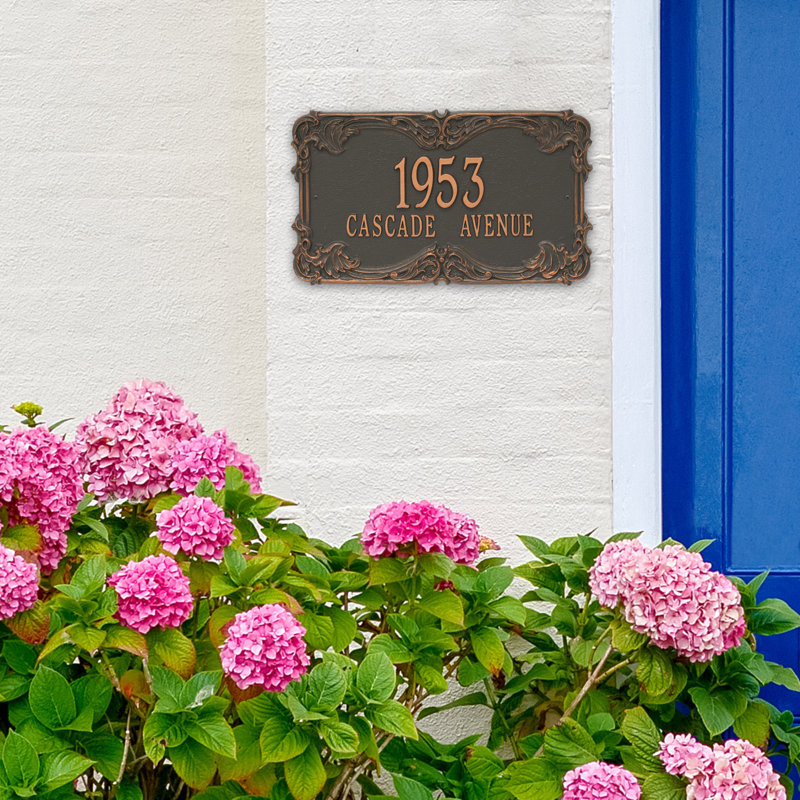 Signature Series 2-Line Wall Address Plaque, Forged Copper, Copper, Yes