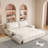 73.2"Wide Queen Pull Out Sofa Bed 3-in-1 Convertible Multi-Functional Couch with 2 Soft Pillows and Stylish Loveseat-154311358