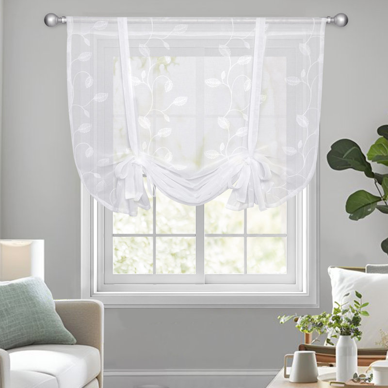 Rod Pocket Sheer Window Valance, White