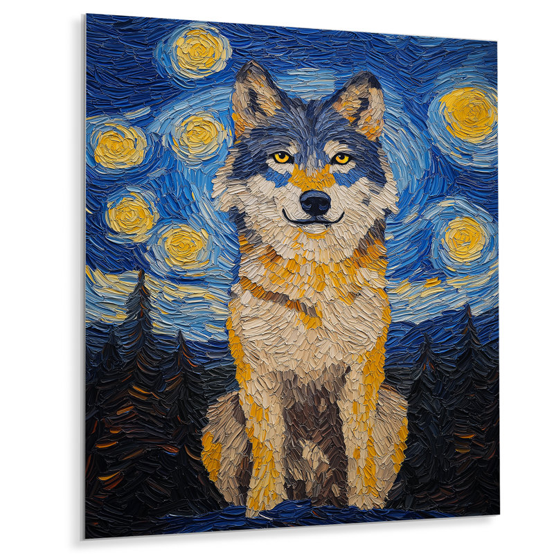 «Expressive Whispers Of Wolf» par Vincent II, animaux, décoration murale en métal, loup, H 32 po x l 24 po x P 0,84 po