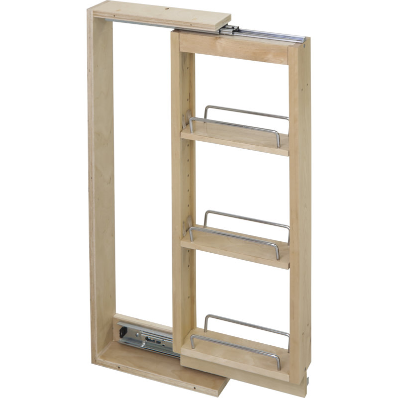 Brown Wooden Wall Cabinet Pullout Filler 3" x 36"
