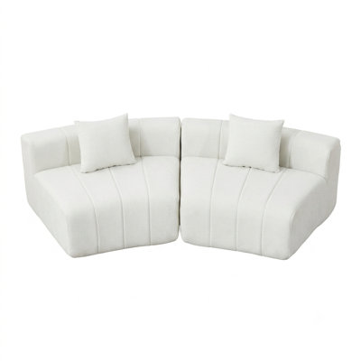Curved Modular Sectional Sofa with Pillows