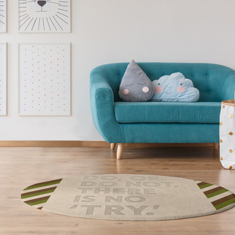 Tapis en poly-chenille à travail dure, Rond 5 pi