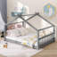 Lit double en bois, gris