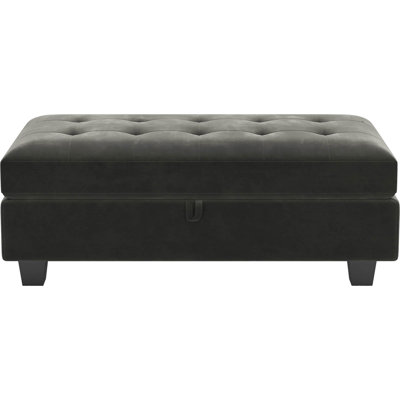 Skerl 46.9'' Long Upholstered Flip Top Storage Bench Storage Ottoman Seat Footstool