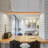 LED 48 inch wood paint linear chandelier