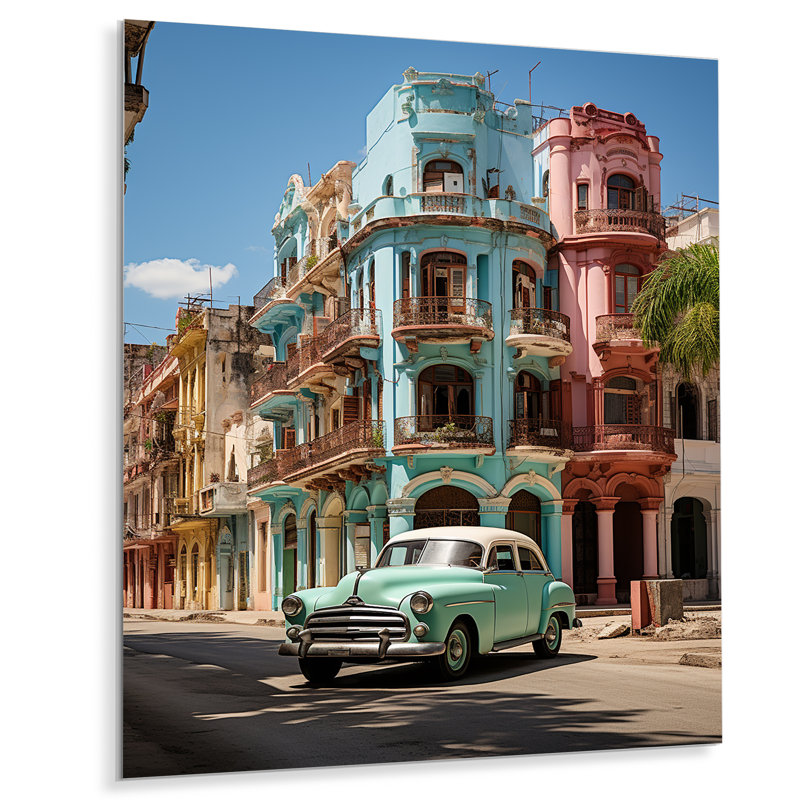 Cuba Havana Architecture - Art mural en métal paysages urbains, H 20 po x l 12 po