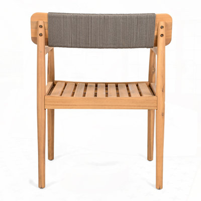 Fauteuil club d'extérieur en bois d'acacia
