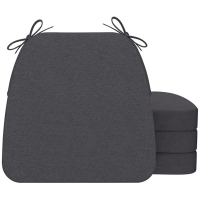 17" x 16" x 2" Indoor D-shaped Kitchen Dining Chair Seat Cushion