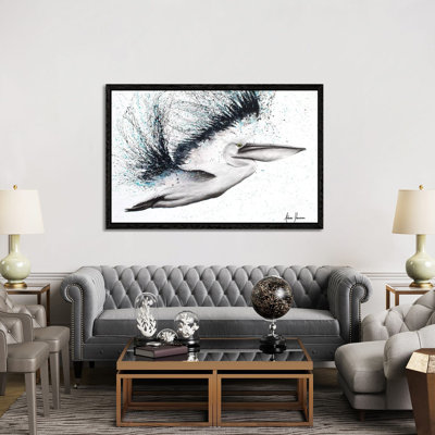 Pink Marble Pelican by Ashvin Harrison - Print on Canvas