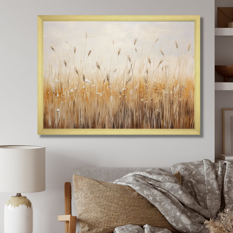 Prairies majestueuses prairies sur toile, 34" H x 44" W, Black Picture Framed