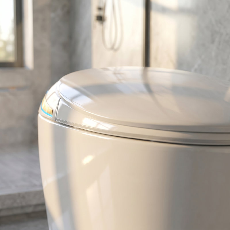 Smart One-Piece Toilet With Bidet, Auto Open/Close Seat, Warm Water & Dryer, Hands-Free Operation, White