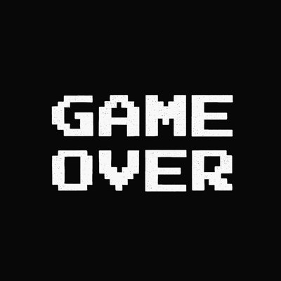 «Game Over I», art textuel sur toile tendue