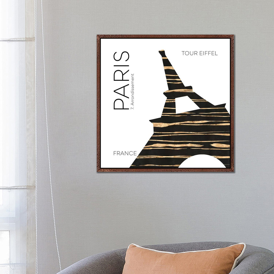 Urban Art Paris Eiffel Tower by Melanie Viola - Print on Canvas