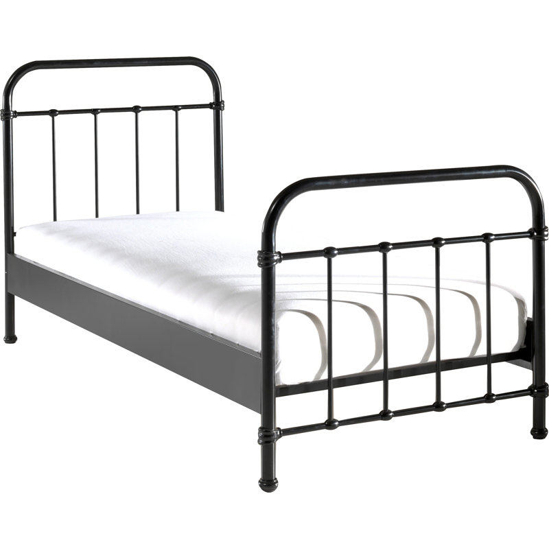 New York Metal Frame Bed, Black, European Single (90 x 200cm)