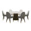 Ensemble de table de salle à manger 7 pièces 59,05 po avec 7 chaises en cuir PU-1977188373-1977188374