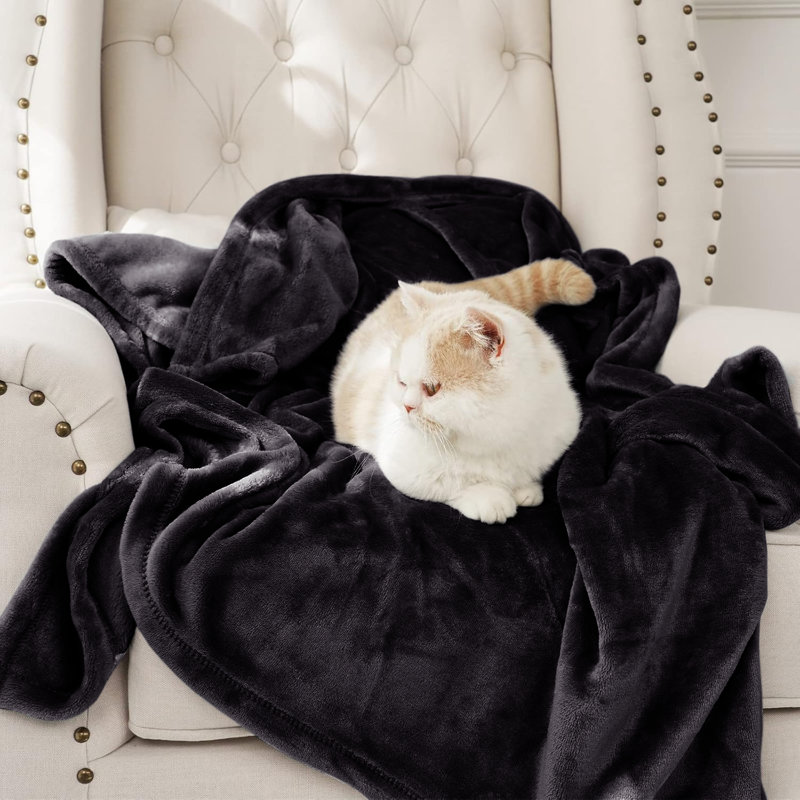 Couverture en molleton grand - 300 g / m², Grand lit, Noir