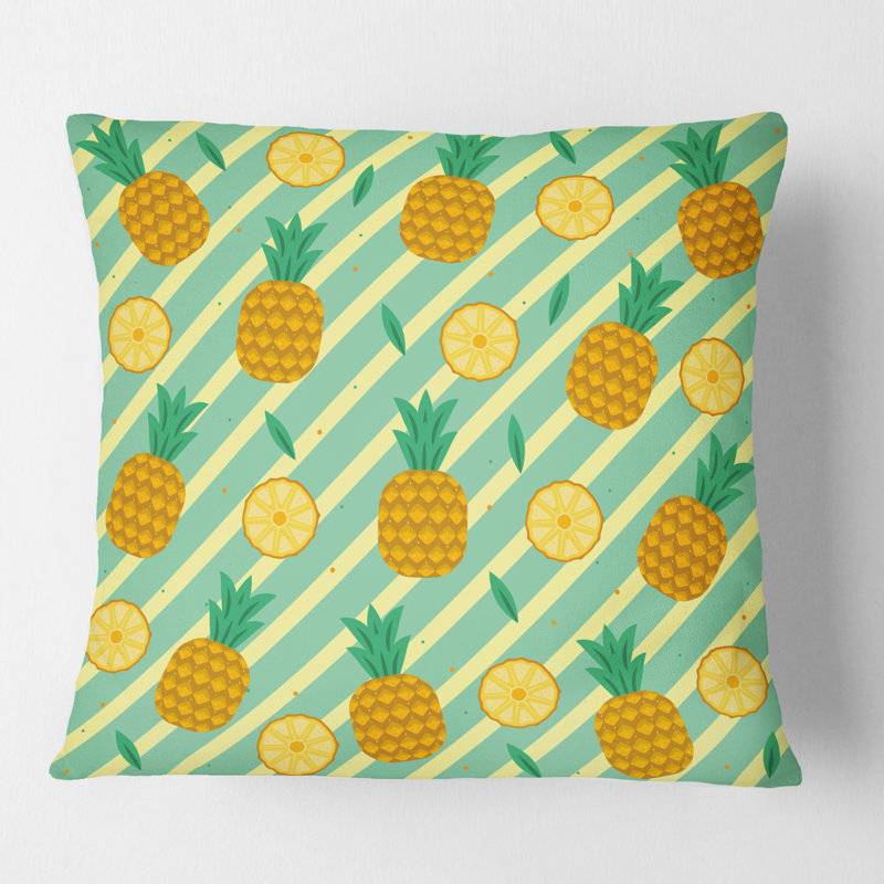 Coussin Pineapple Summer Bliss I - Mid-Century, 18 po x 18 po