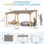 Pergola à toit rigide en grain de bois avec toit