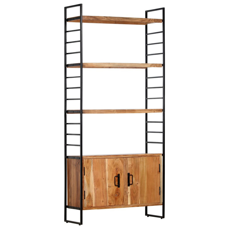 Bibliothèque vidaXL en bois de récupération massif multicolore 31,5 po x 11,8 po x 70,9 po, Brun