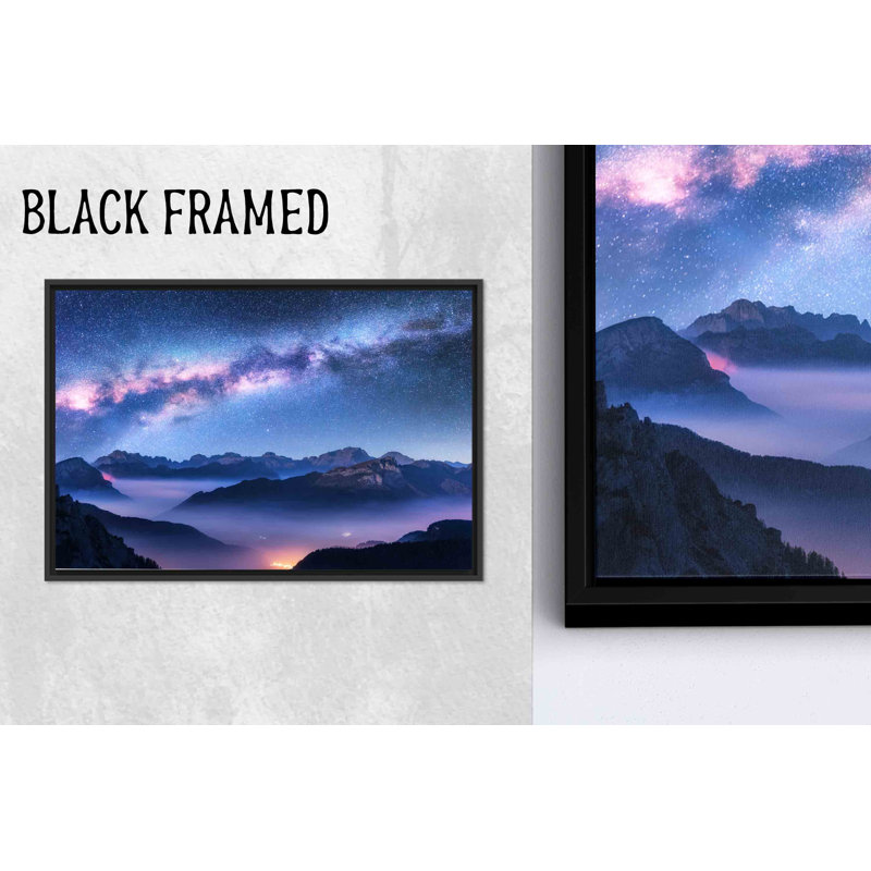 Art mural imprimé sur toile: Cosmos de la Voie Lactée ciel étoilé, 1P BlackFramedCanves, 59,1 po H x 82,7 po l