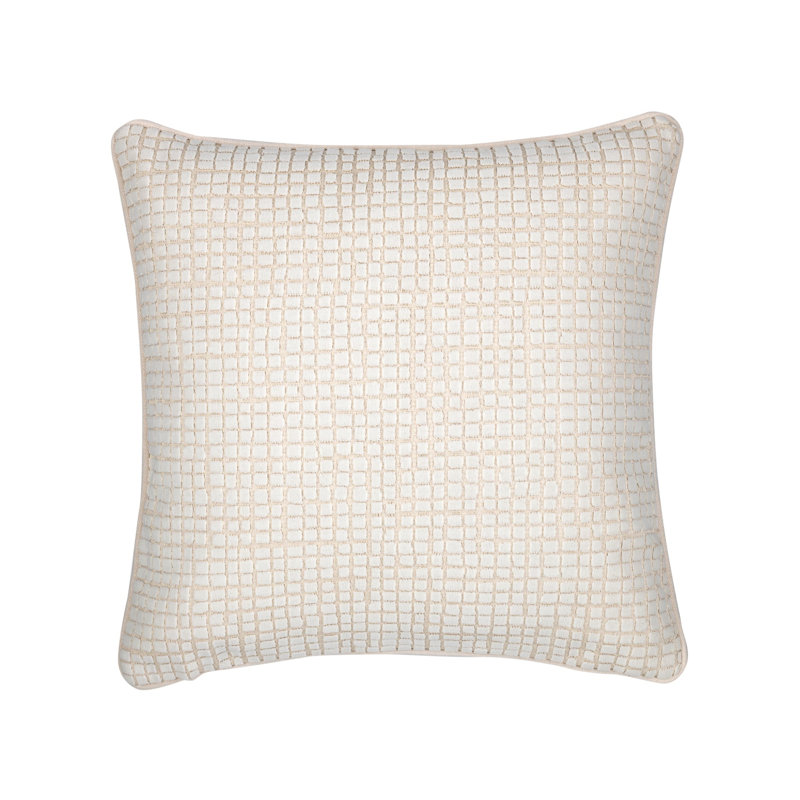 Scala Crema Croc-Inspired Cut Velvet Chenille Indoor & Outdoor Woven Accent Pillow & Insert, Square 20"