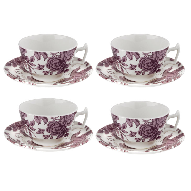 Kingsley Teacups & Saucers, White