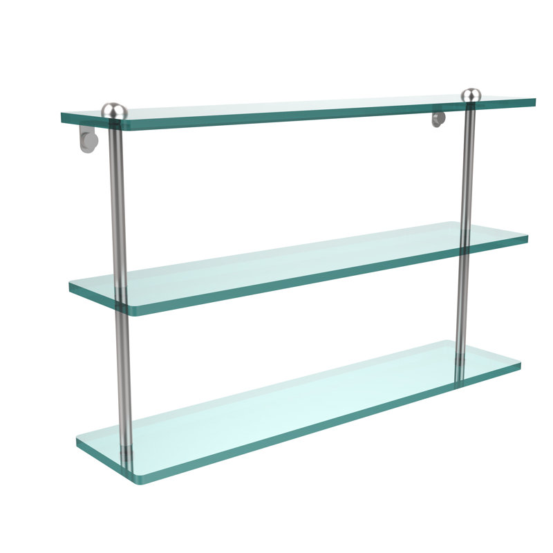 Gober 3 Piece Tiered Shelf, 22", Satin Chrome