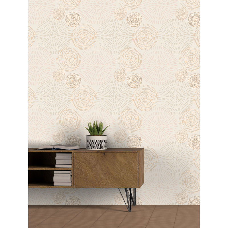 Susan Hable Geometric Wallpaper by Susan Hable, Peach