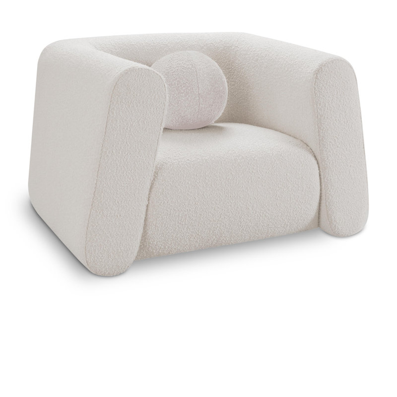 Dalinda Upholstered Armchair, Cream Boucle Fabric
