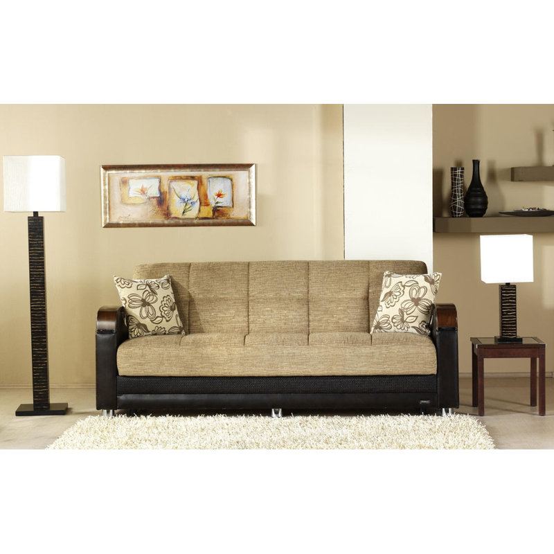 Marzhan Sleeper Sofa Brown, Fulya Brown 100% Polyester
