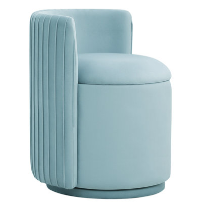 Chaise de coiffeuse pivotante en velours à 360 degrés avec rangement