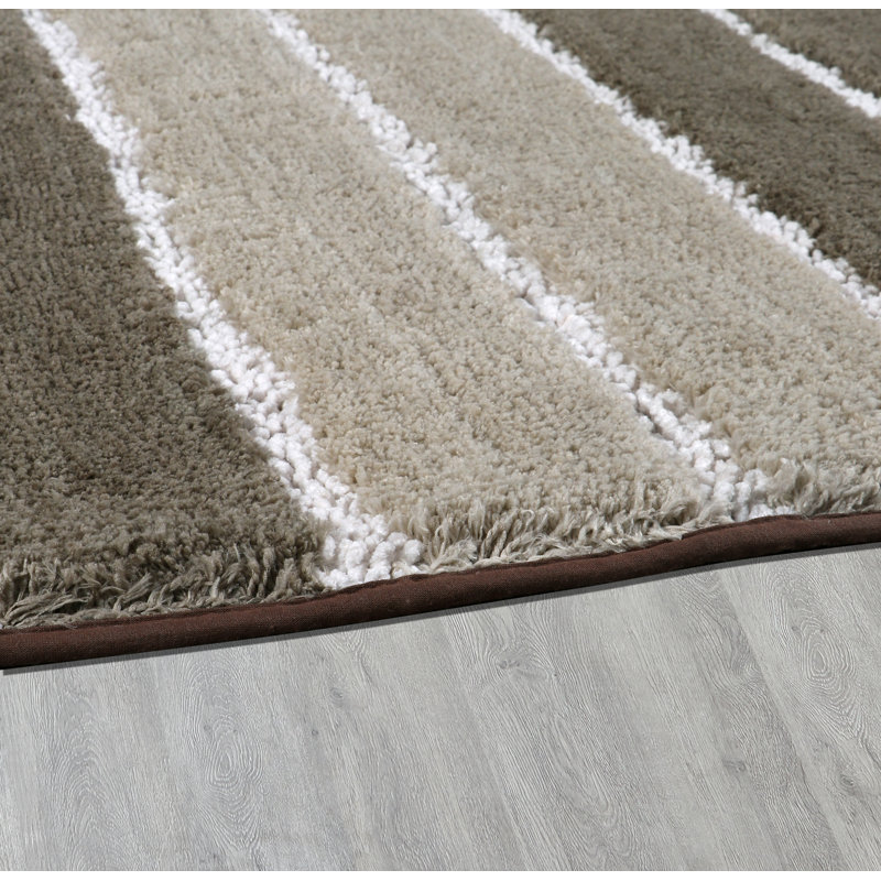 Tapis de bain ombré à rayures, L 32 po x l 20 po, Beige