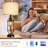 Set Of 2 Table Lamps For Living Room With USB Ports, 29" Tall 2-Light Bedside Lamps, Farmhouse Nightstand Lamp