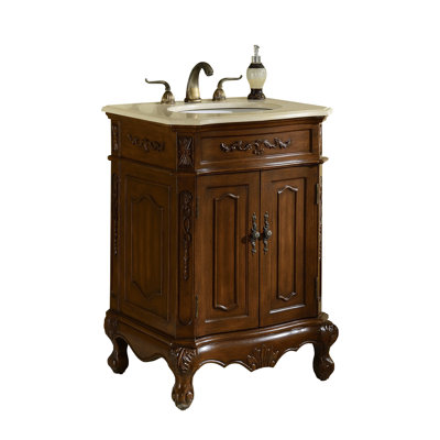 Burnet 27'' Single Bathroom Vanity with Marble Top