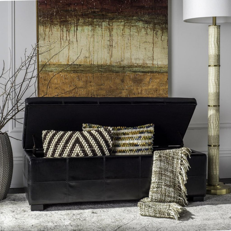 Grand banc de rangement Madison, H 17 po x l 47 po x P 19 po, Noir