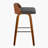 Maya 30" Mid-Century Modern Fixed-Height Barstool With Swivel In Walnut Wood And Charcoal Fabric With Square Chrome Metal Footrest By Lumisource - Set Of 2-2089371797