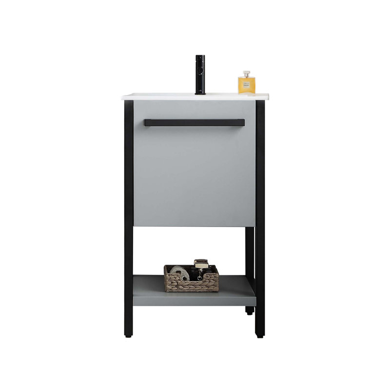 20'' Single Bathroom Vanity with Sink, Matte Grey