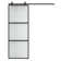 Metal and Glass Sliding Barn Door with Installation Hardware Kit ( Soft-close Included)