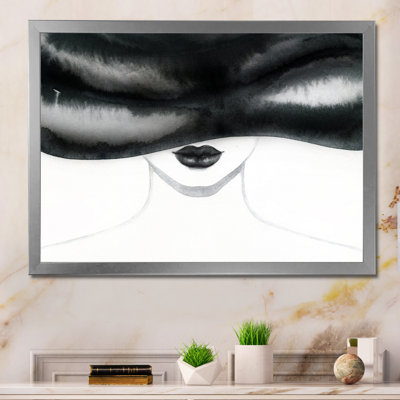 «Fashionista Stylish with Black and White Hat III», reproduction sur toile