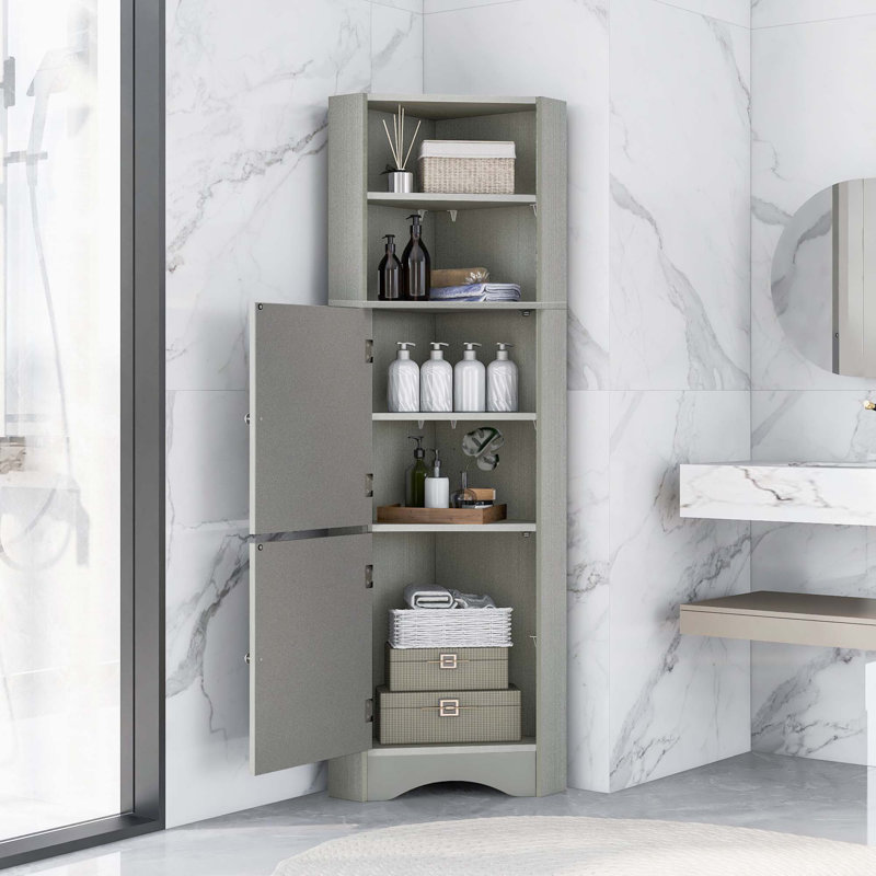 Grande armoire de coin pour salle de bain