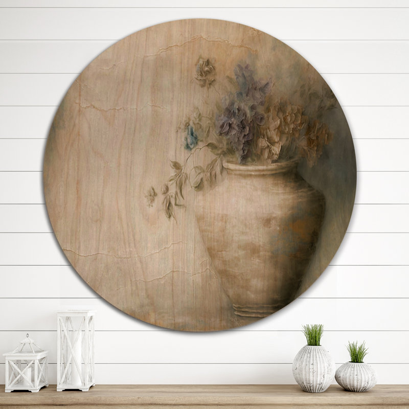Nature morte en fleurs sauvages en couleurs rétro IV - impression florale sur bois, H 36 po x l 36 po x P 1 po