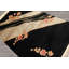 Tapis floral transitionnel art déco noir et gris en laine noué à la main 3 pi 6 po x 5 pi 6 po