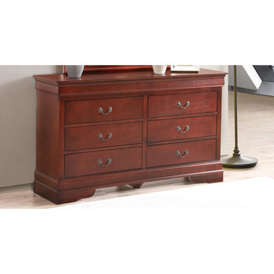Commode en cerisier riche avec quincaillerie en métal pour la stabilité G02100-d - Style de chambre à coucher traditionnel
